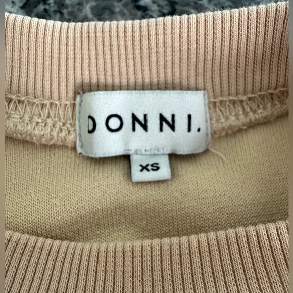 DONNI. Terry Tri-Color Crew Sweatshirt Size XS - Picture 5 of 7